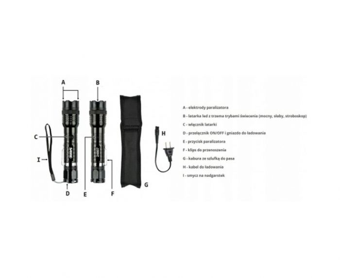 2 в 1 - Фонарь + Шокер Sabre Red GS 1000SF
