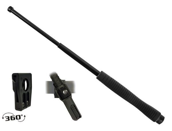 Телескопическая дубинка ESP 18HE BLK Эргономическая ручка (Закаленная сталь)